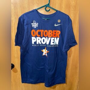 Huston Astros Authentic Nike World Series Blue T-Shirt
